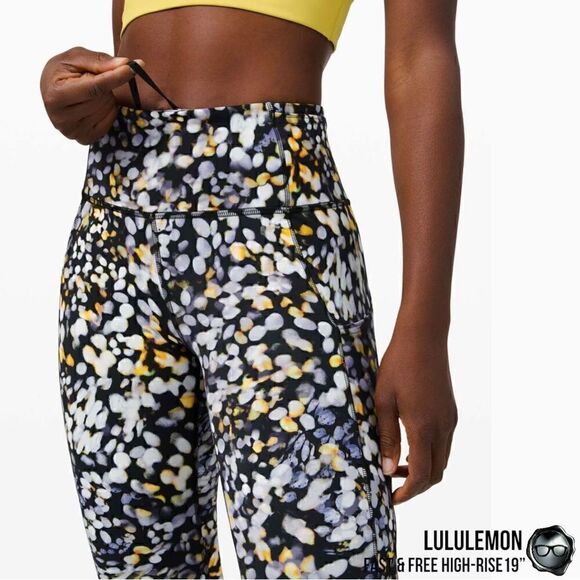 LULULEMON FAST & FREE HIGH-RISE 19” IN METROPOLIS GLOW WOMEN’S SIZE 2 LEGGINGS - Picture 7 of 16